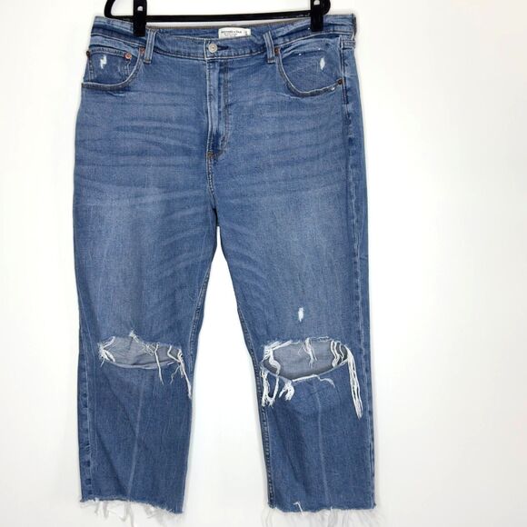 Abercrombie & Fitch Denim - Abercrombie Fitch Curve Love Ankle Straight High Rise Jeans Women's Size 18/34 S